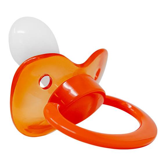 Rearz- Size 6 Adult Pacifier - Clearly Orange image