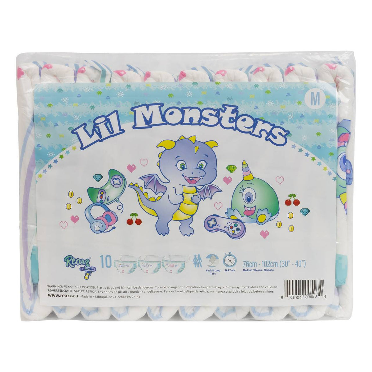Rearz - Lil' Gamer Monsters Adult Diapers image 0