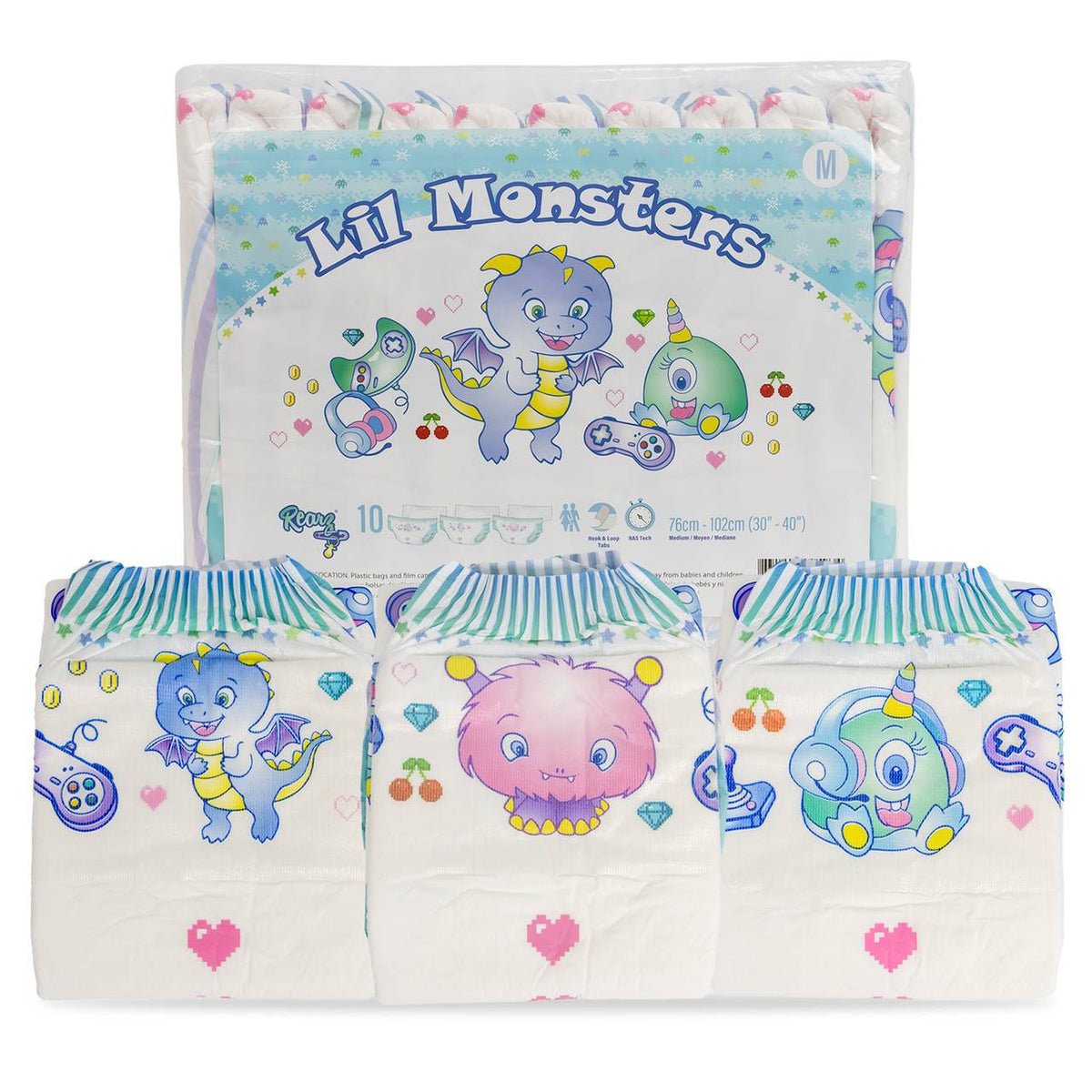 Rearz - Lil' Gamer Monsters Adult Diapers image 1
