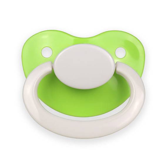 Rearz- Size 6 Adult Pacifier - Green &amp; White image