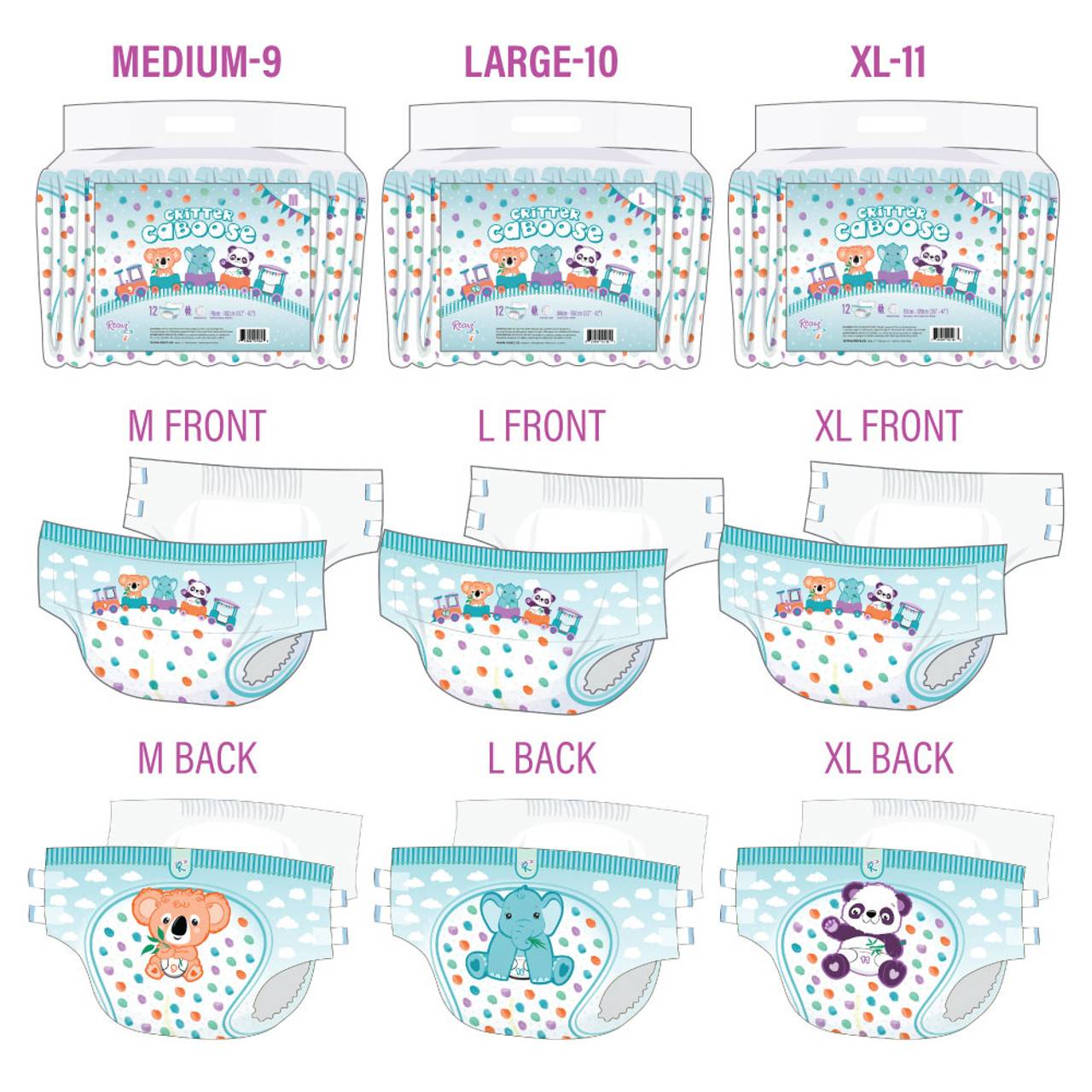 Rearz - Critter Caboose Adult Diapers image 3