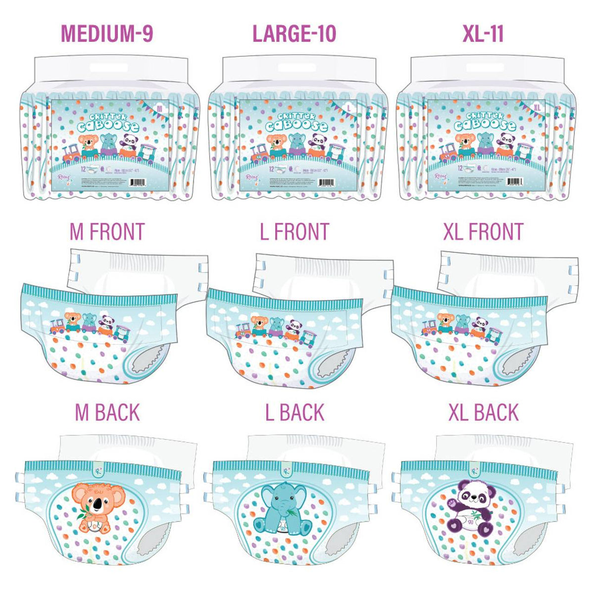 Rearz - Critter Caboose Adult Diapers image 3