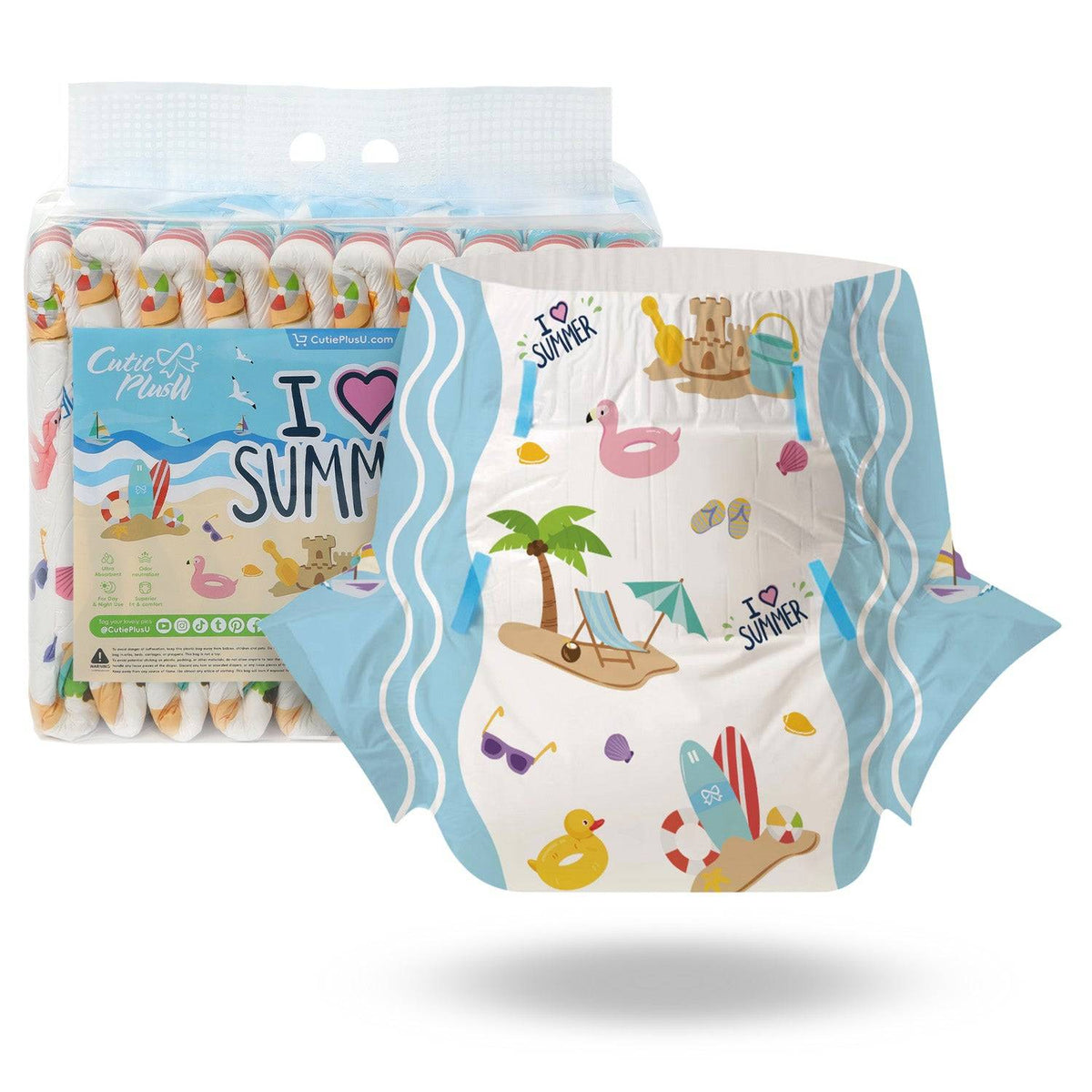 CutiePlusU - I Love Summer Adult Diapers image 0