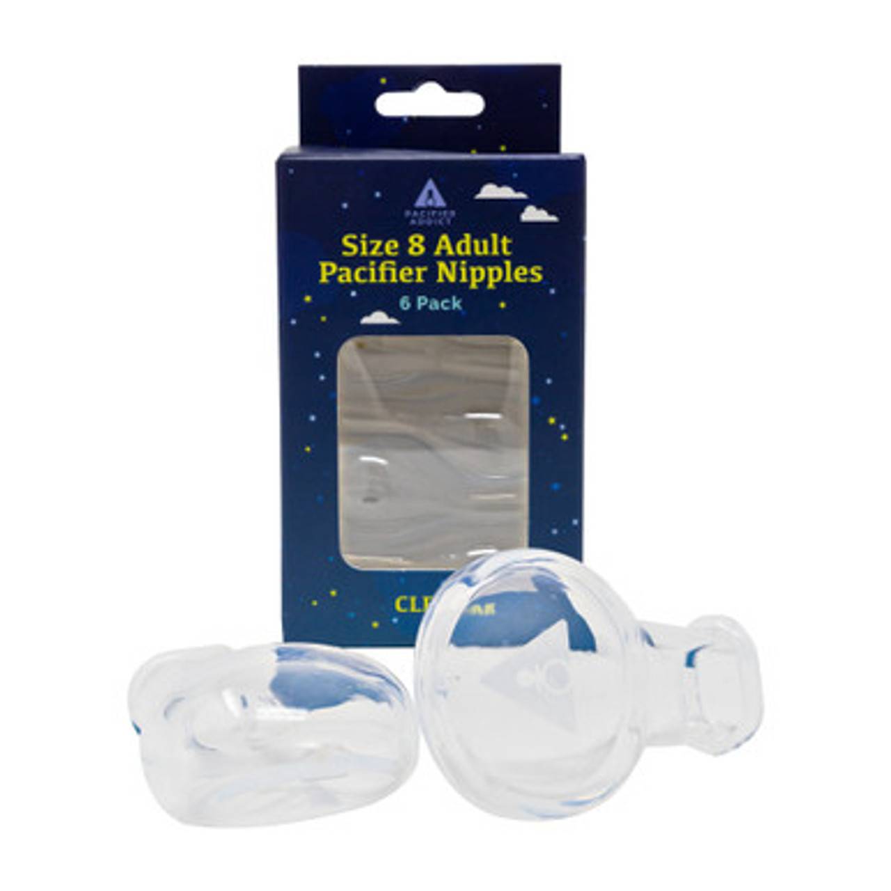 Rearz - Size 8 Replacement Adult Pacifier Teats - (Clear 6 Pack) image 0