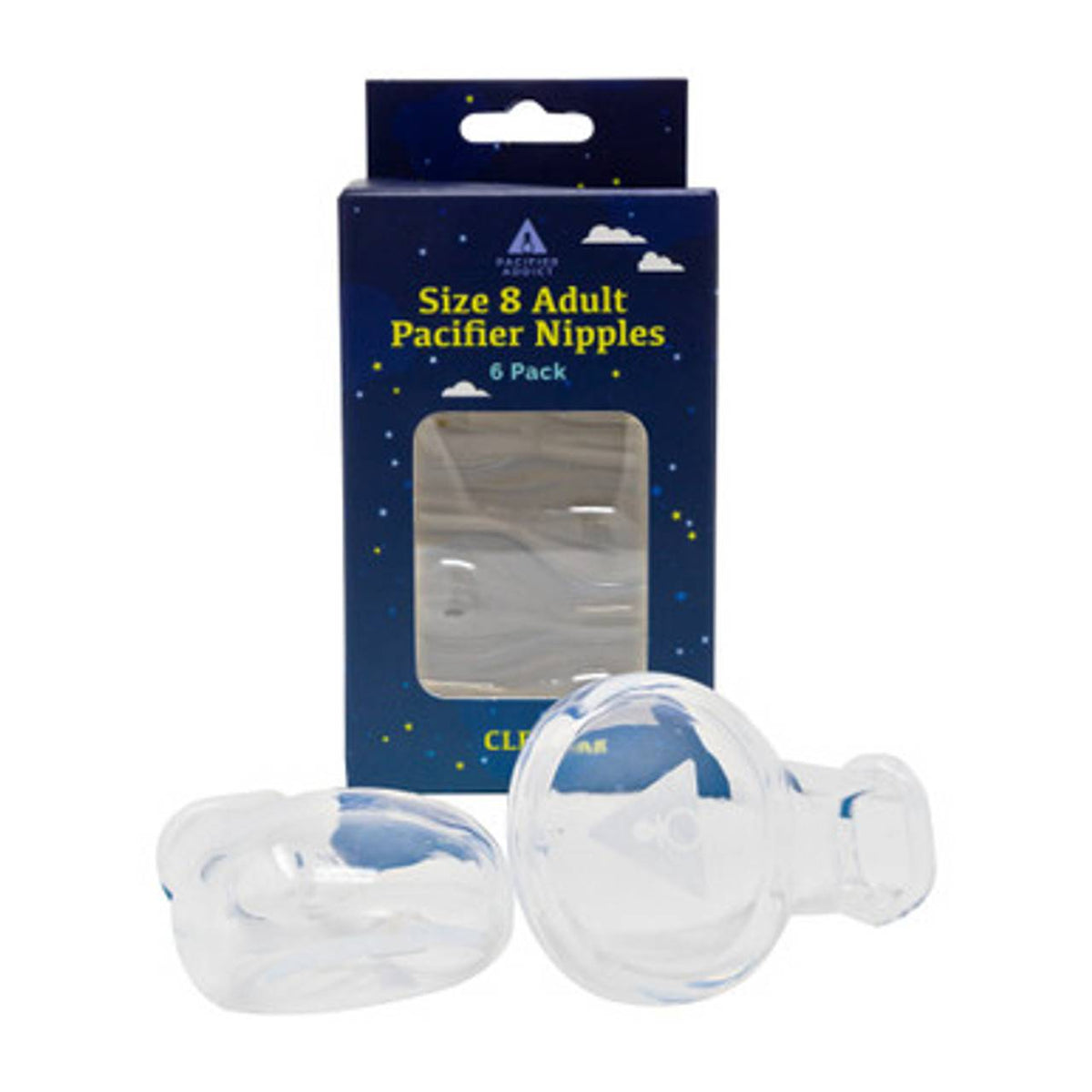 Rearz - Size 8 Replacement Adult Pacifier Teats - (Clear 6 Pack) image 0