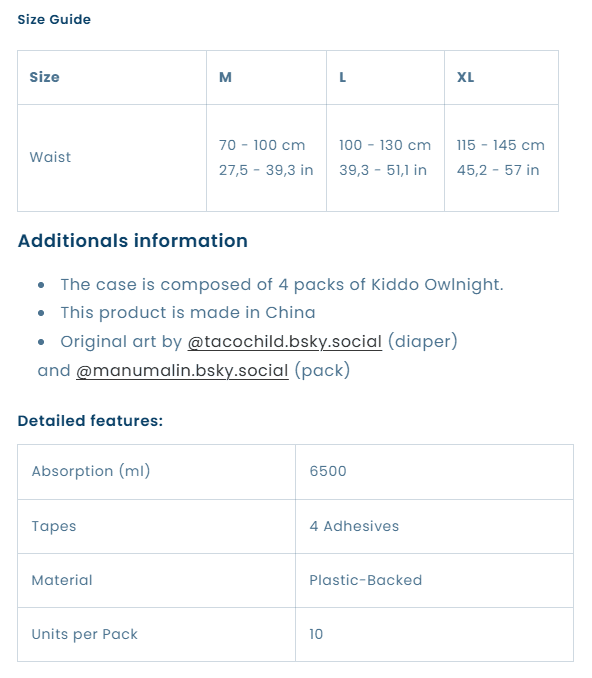 Kiddo - Owlnight Adult Diapers image 5