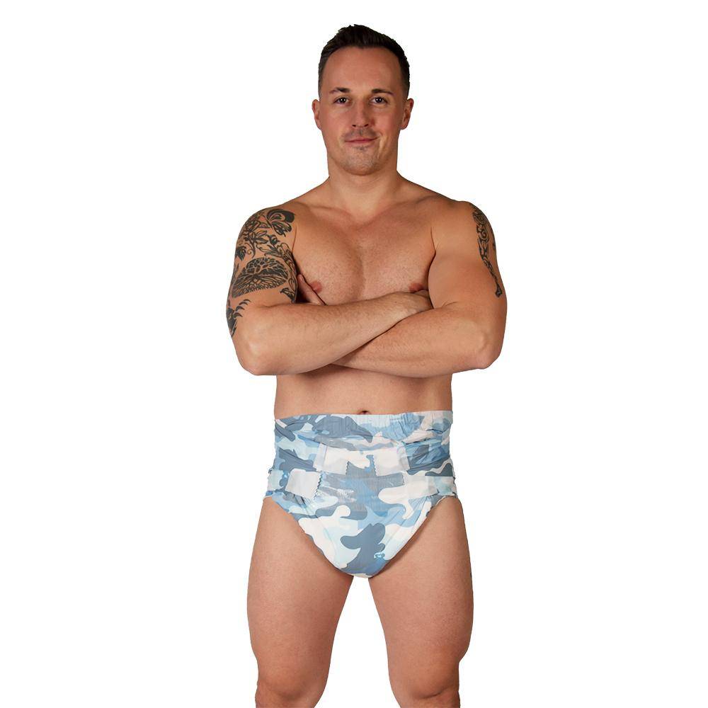 Tykables - Cammies Blue Adult Diapers image 4