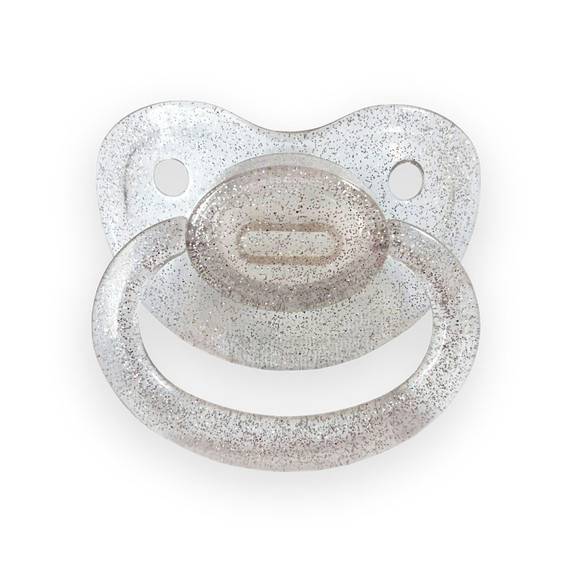 Rearz- Size 6 Adult Pacifier - Glittery Silver image