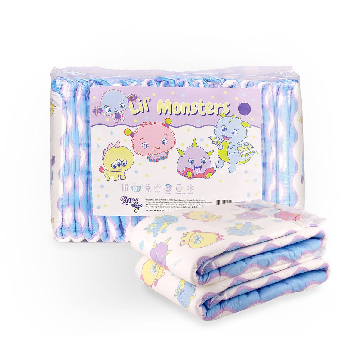 Rearz - Lil' Monsters Adult Diapers image 0
