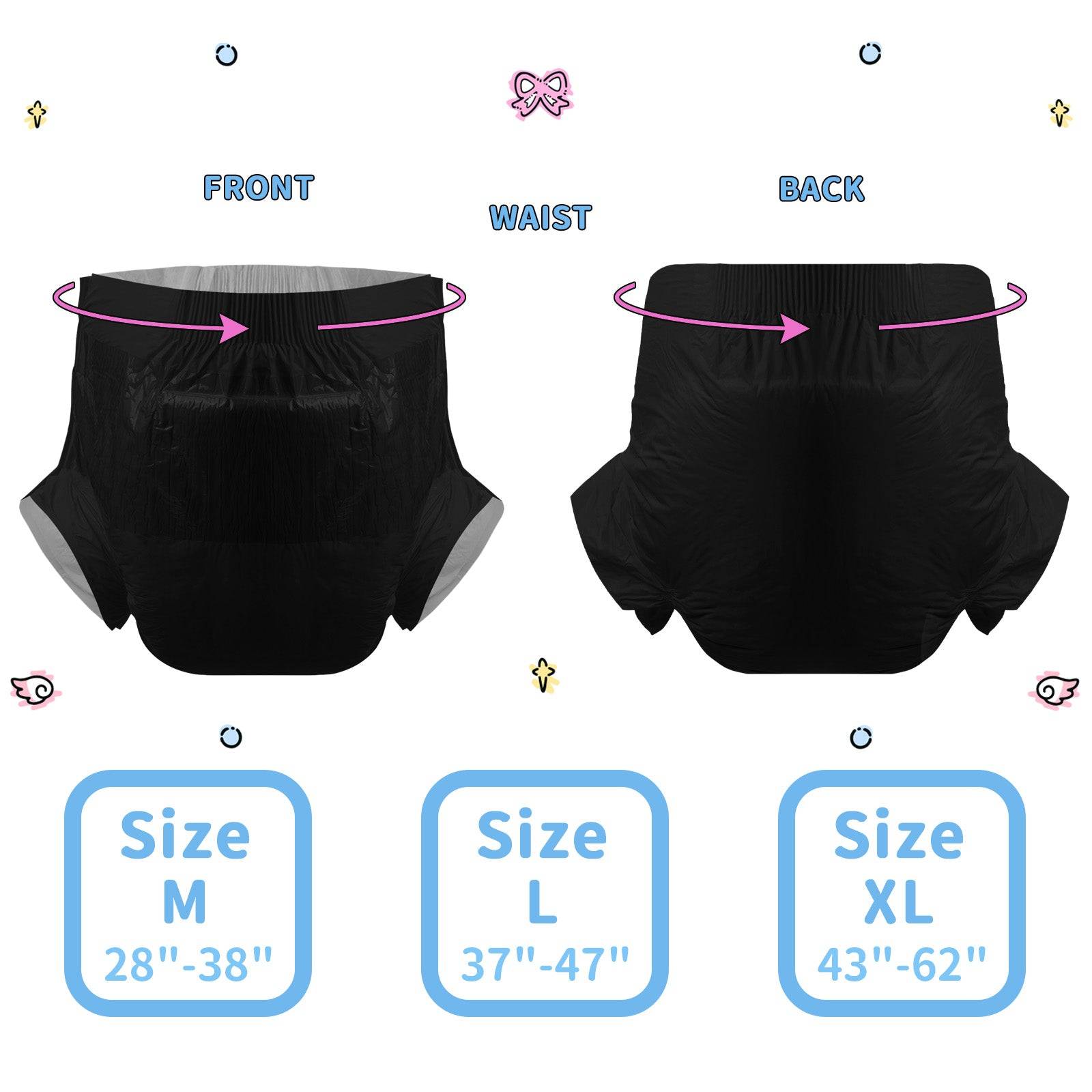 CutiePlusU - ABD Black Adult Diapers image 3
