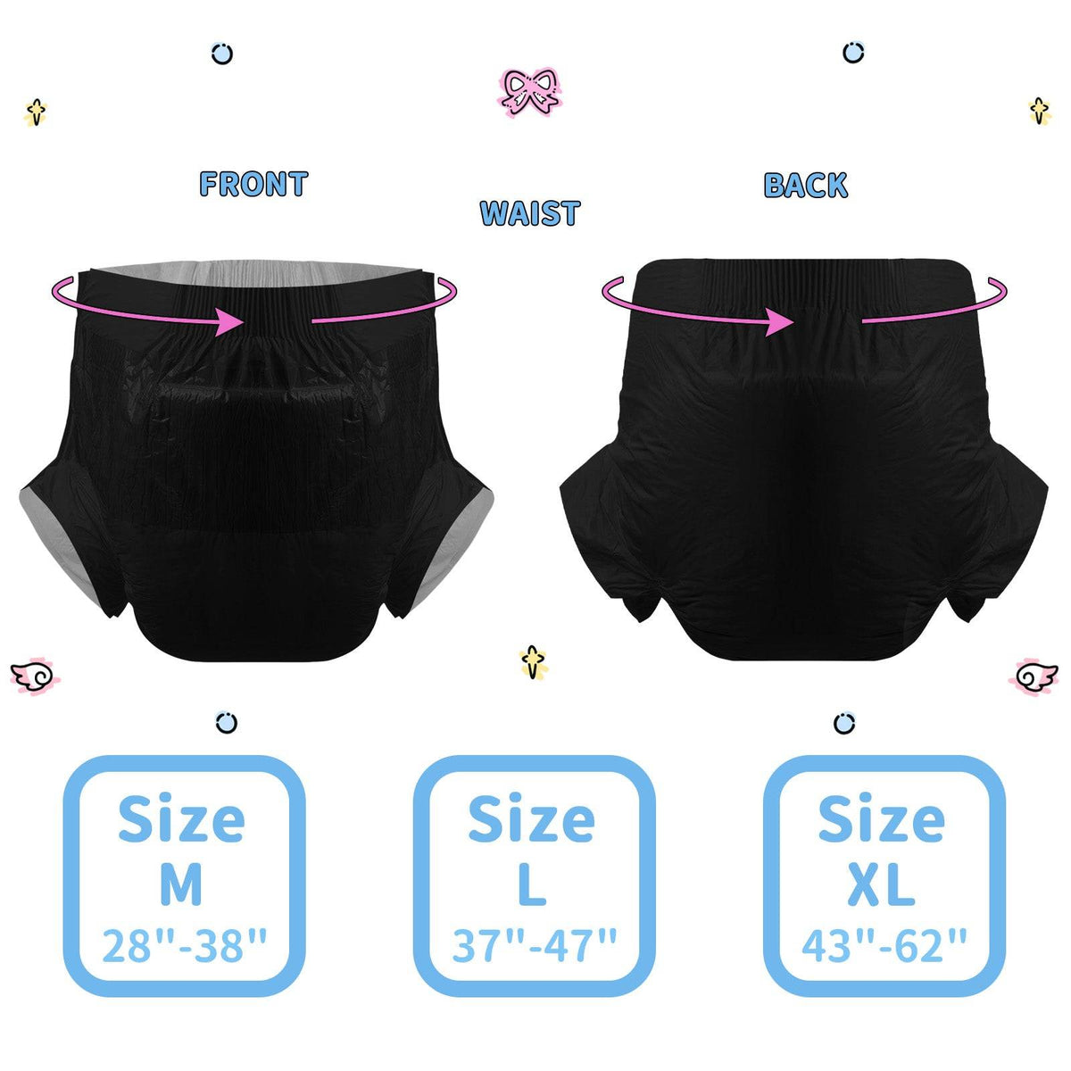 CutiePlusU - ABD Black Adult Diapers image 3