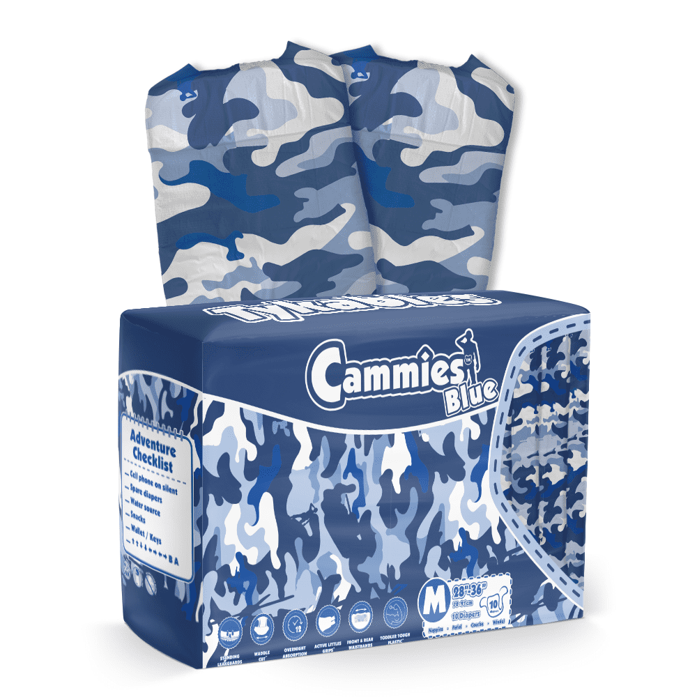 Tykables - Cammies Blue Adult Diapers image 0