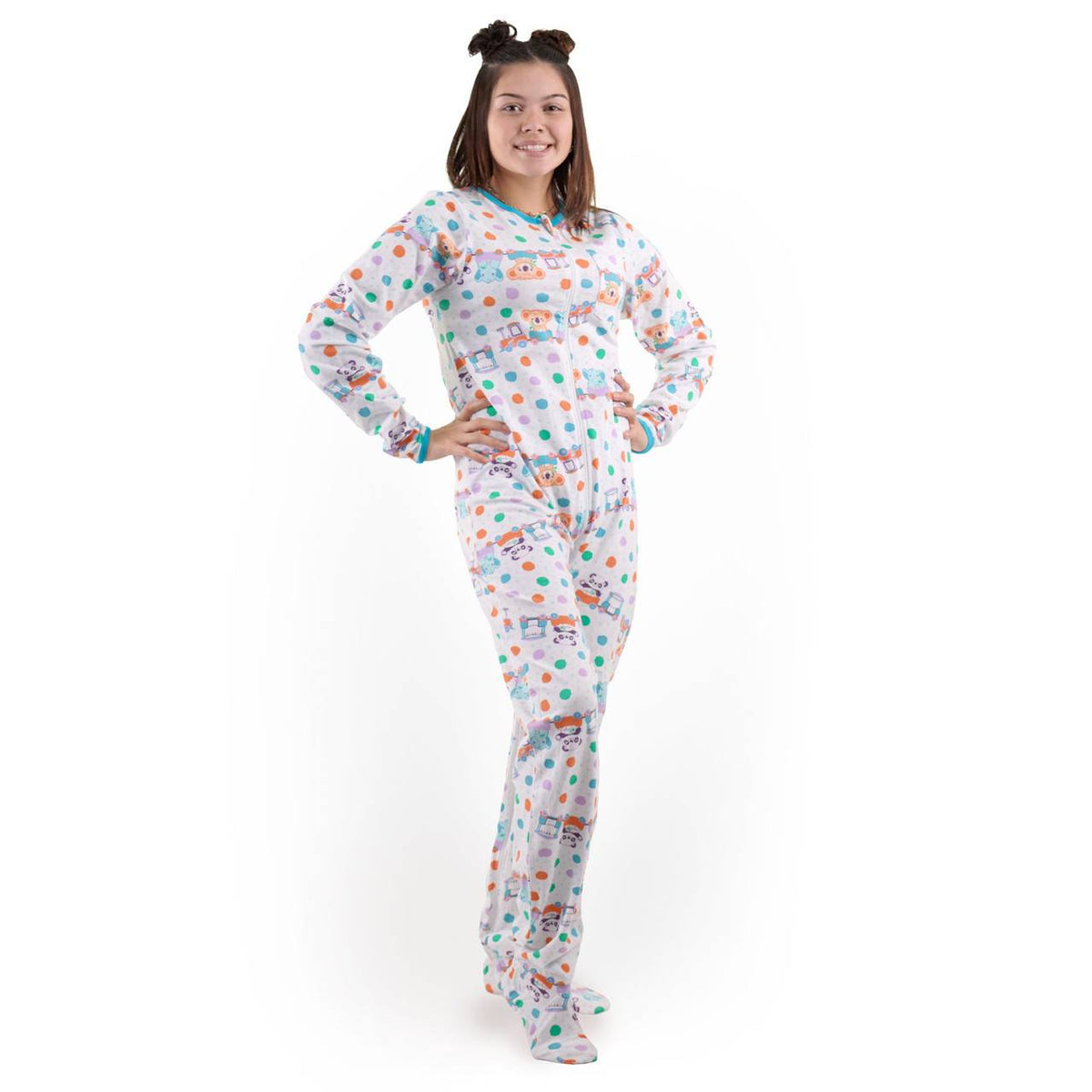 Rearz - Critter Caboose Zippered Adult Footed Jammies image 1