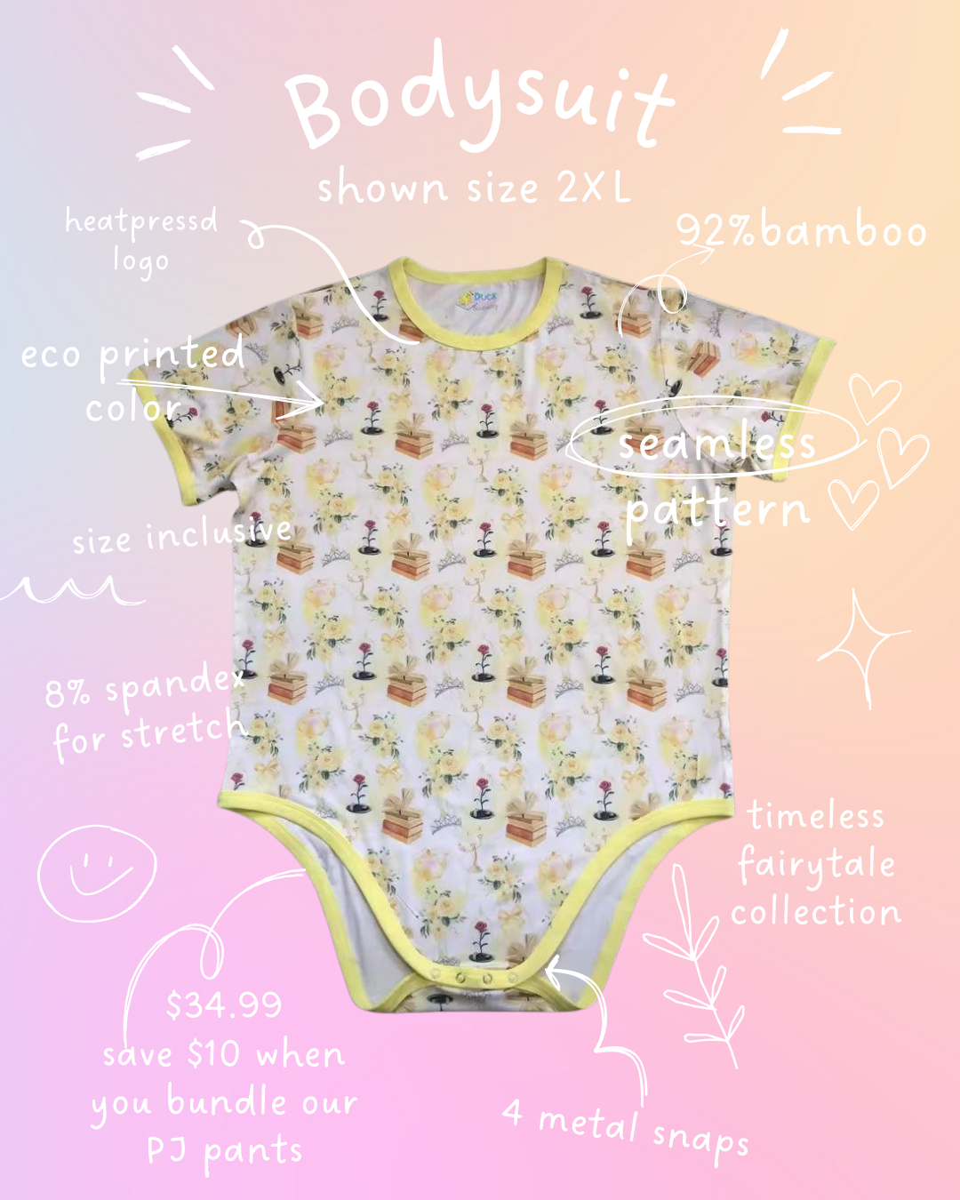 Duck Duck Goosery - Tale As Old As Time Fairytale Adult Bodysuit
