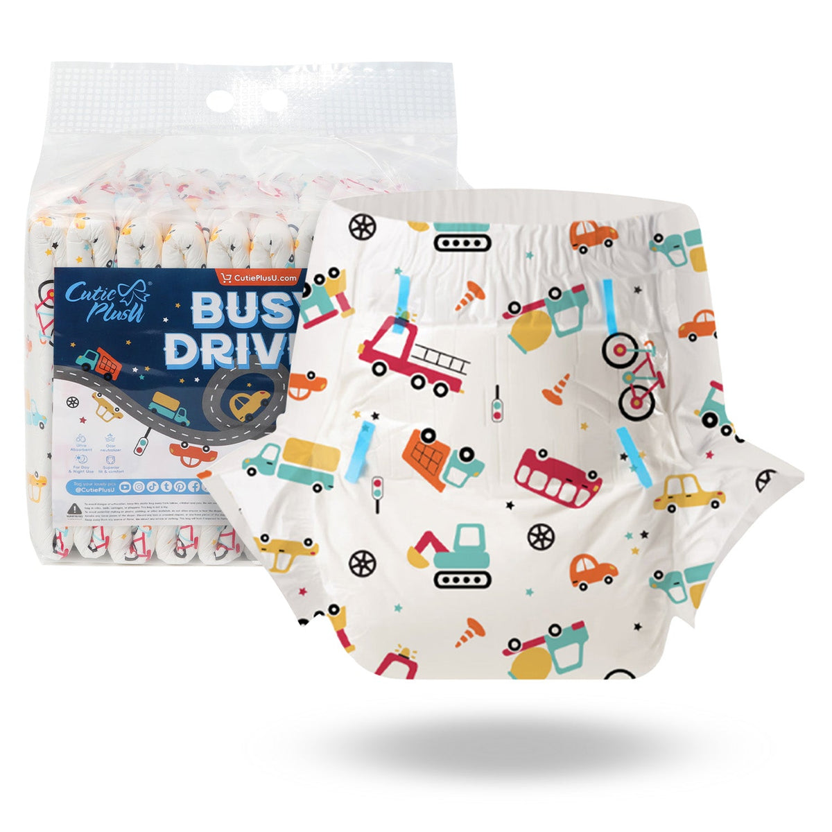 CutiePlusU - Busy Driver Adult Diapers