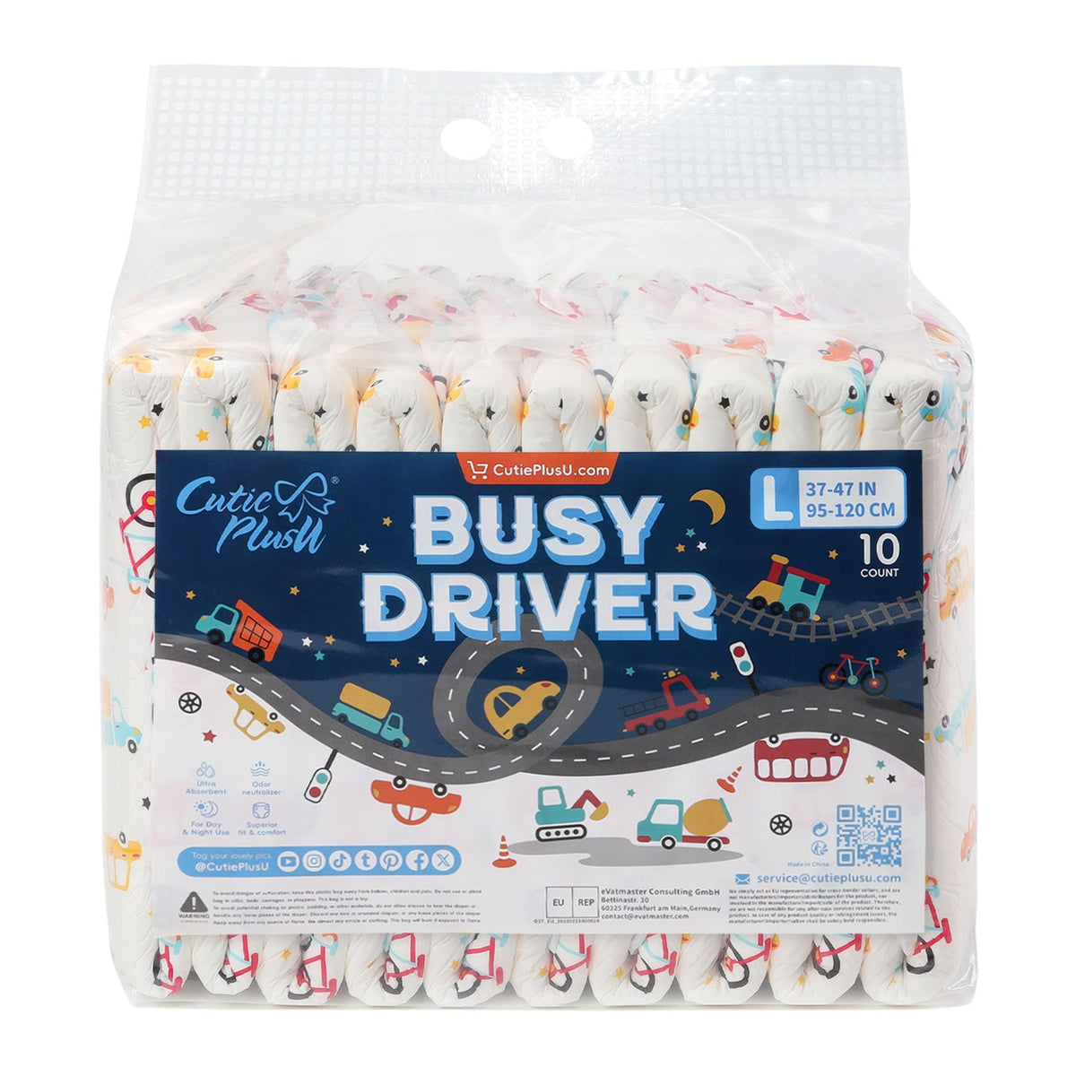 CutiePlusU - Busy Driver Adult Diapers