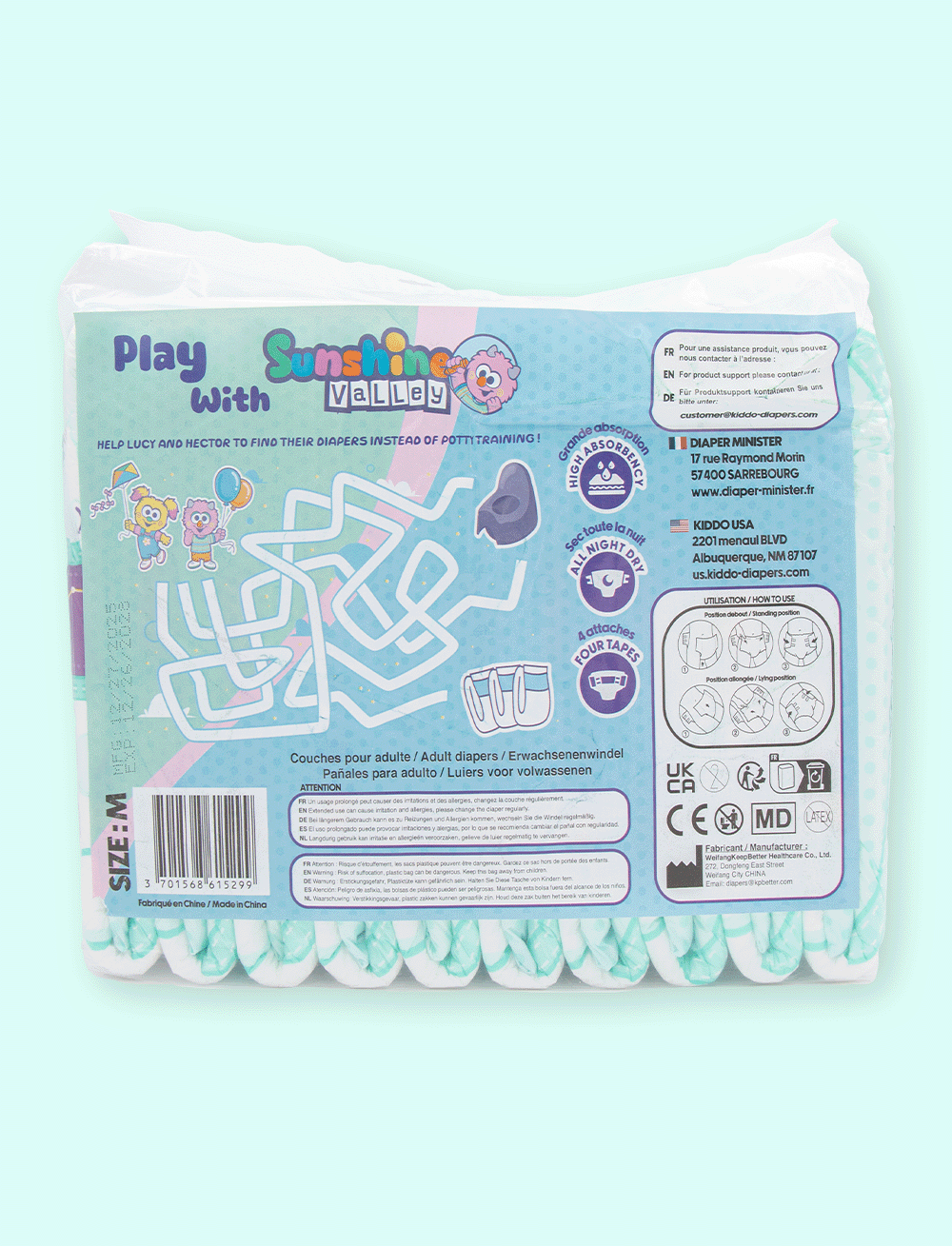 Kiddo - Premium Night Plastic Backed Adult Diapers