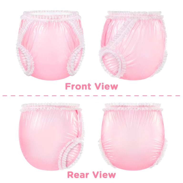 LFB - Baby Exposed Lace Frill Adult Plastic Pull-On Diaper Pants Cover