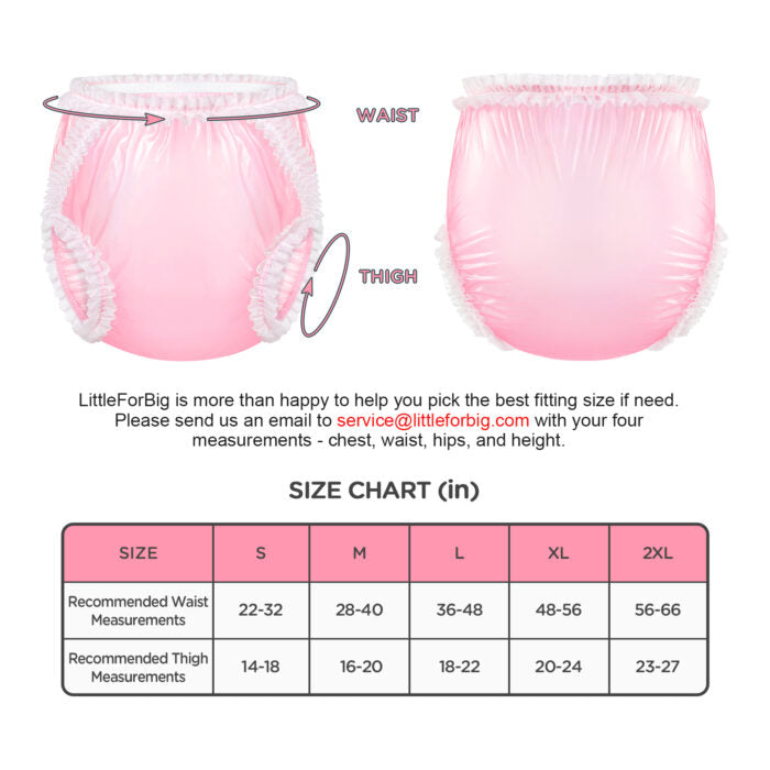 LFB - Baby Exposed Lace Frill Adult Plastic Pull-On Diaper Pants Cover