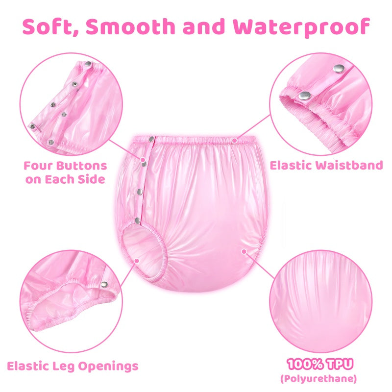 LFB - Dolly Pink Adult Plastic Pull-On Diaper Pants Cover