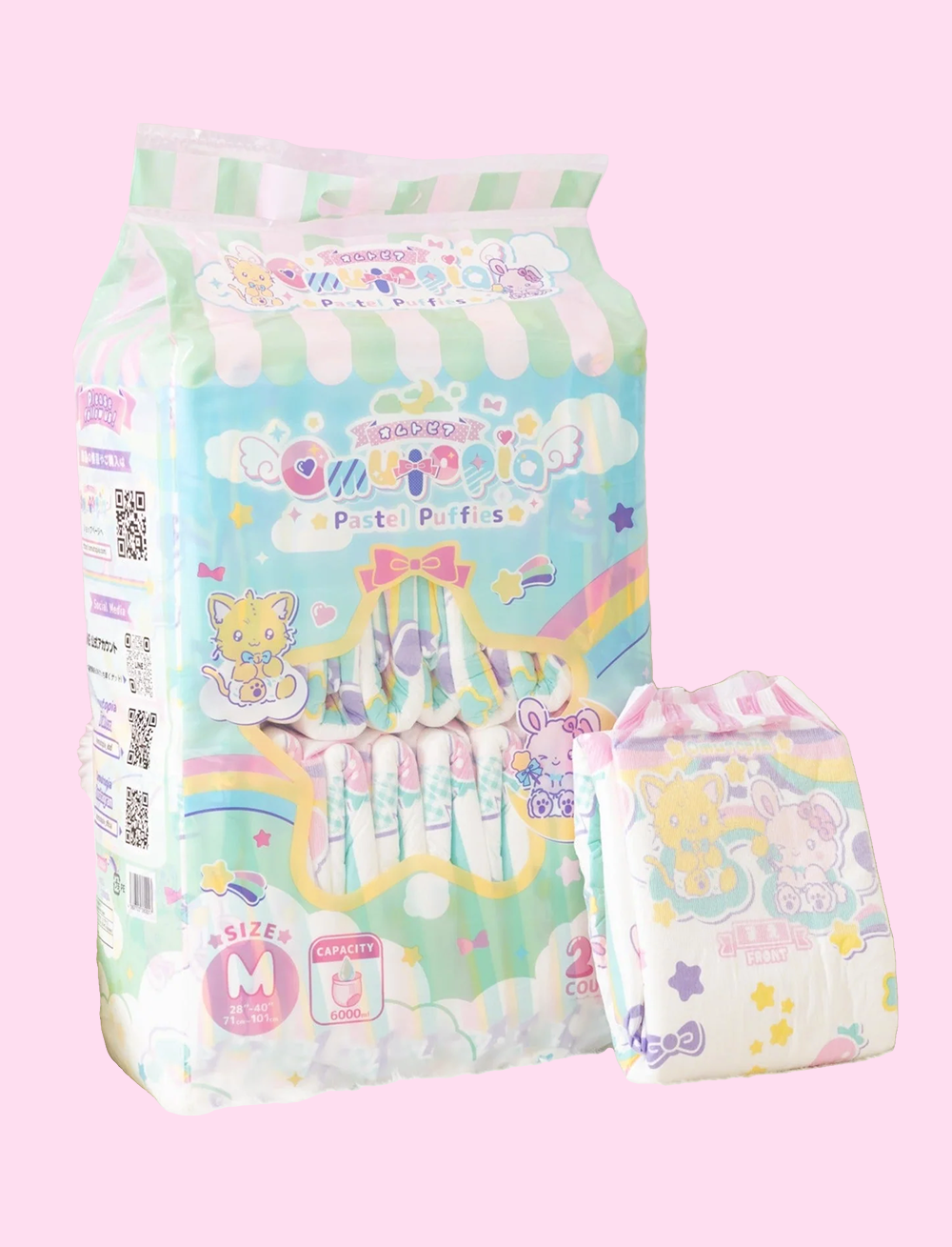 Kiddo - Omutopia Pastel Puffies Adult Diapers