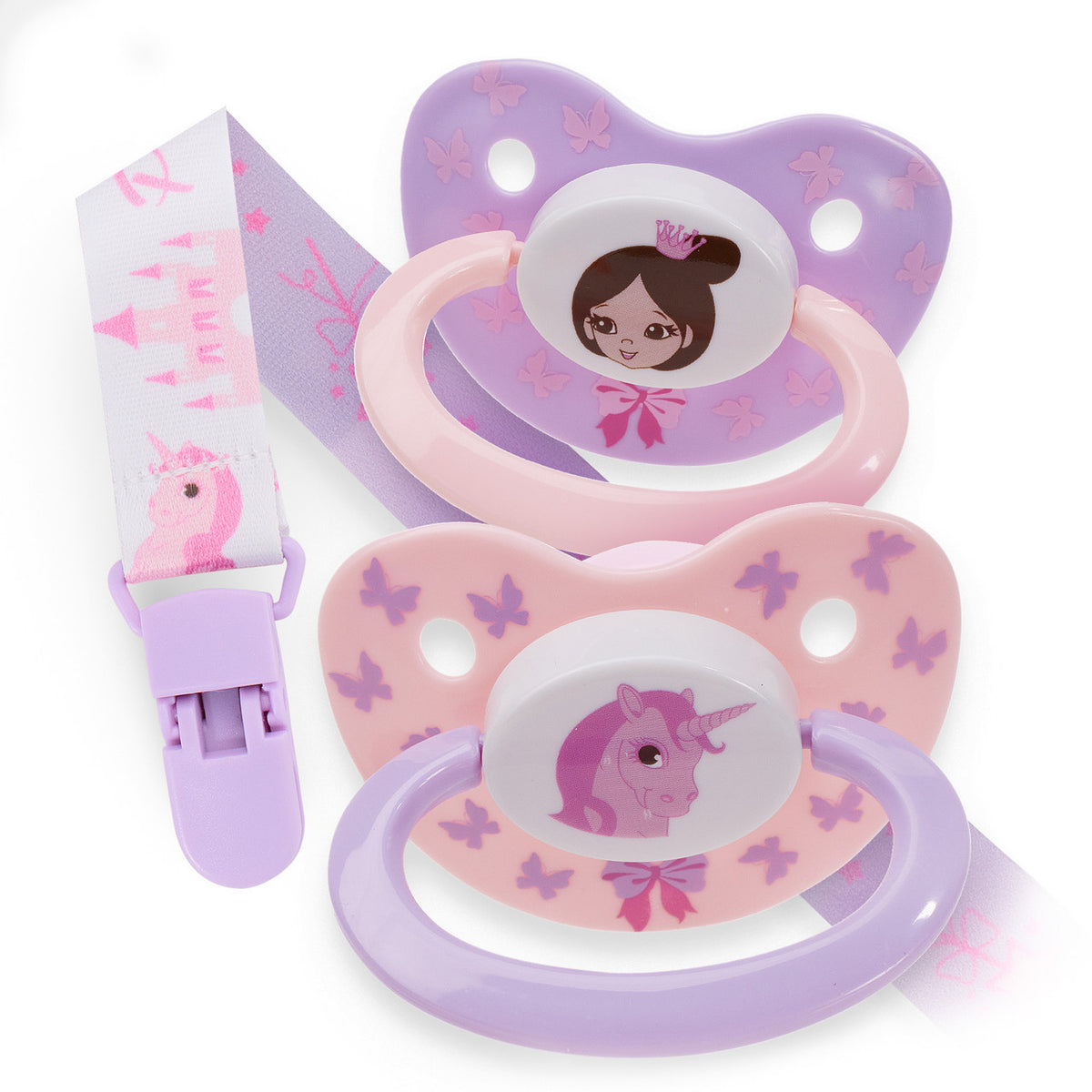 Rearz - Princess Pink 2 Pacifiers and Clip Pack
