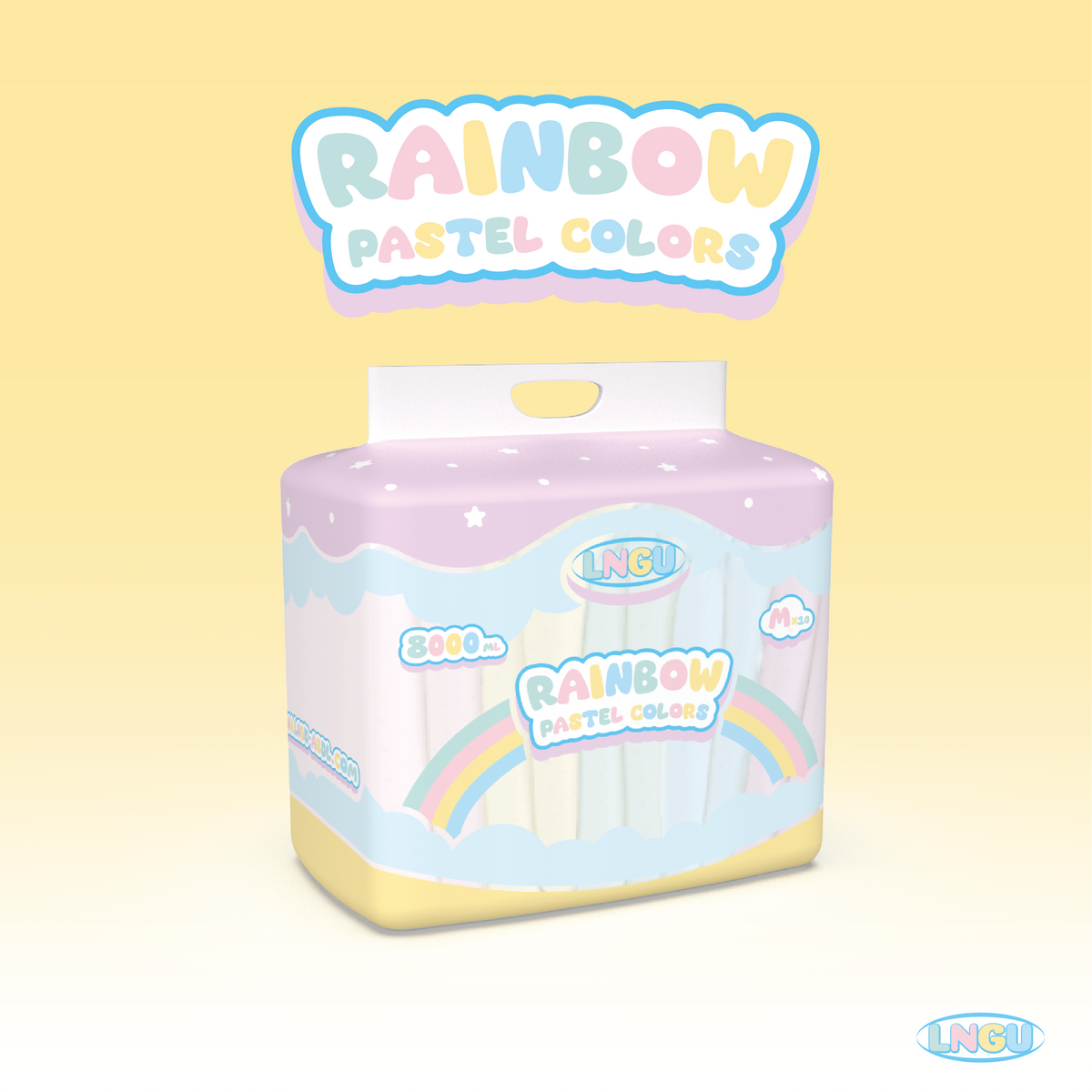 LNGU - Rainbow Pastel Colors Adult Diapers