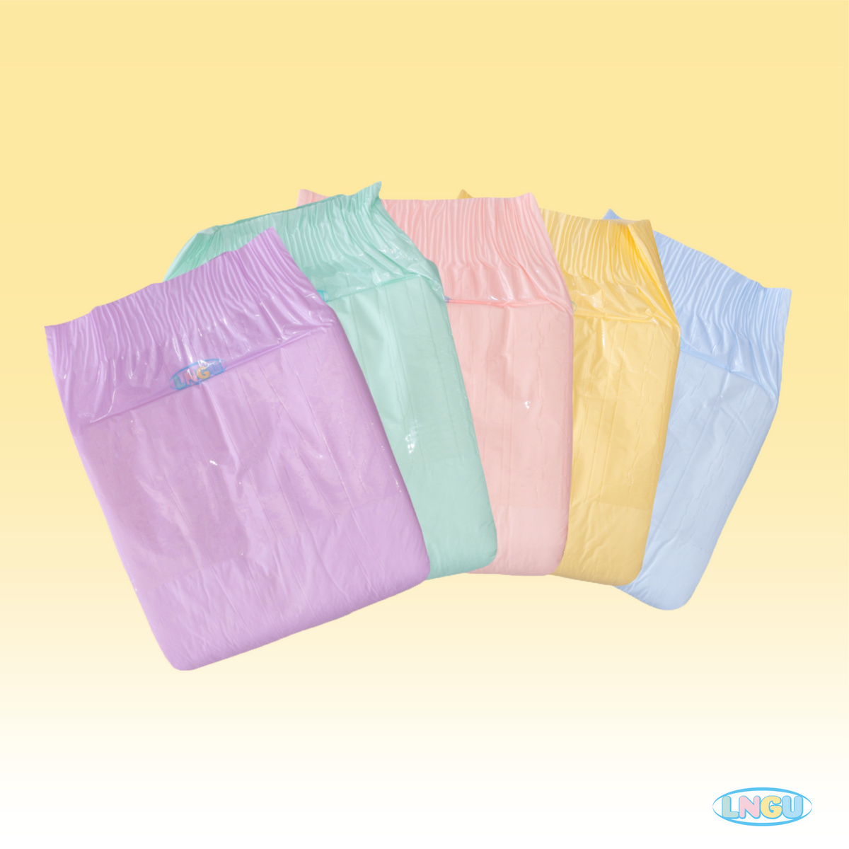 LNGU - Rainbow Pastel Colors Adult Diapers