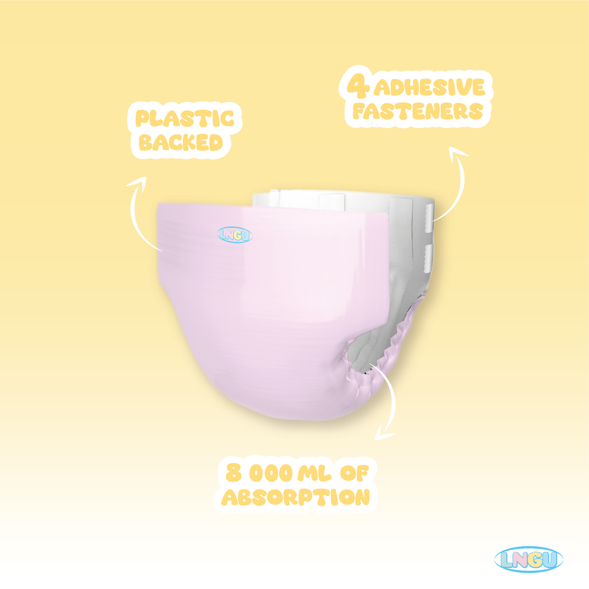 LNGU - Rainbow Pastel Colors Adult Diapers