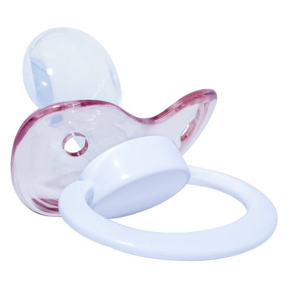 Rearz- Size 6 Adult Pacifier - Pink on White image