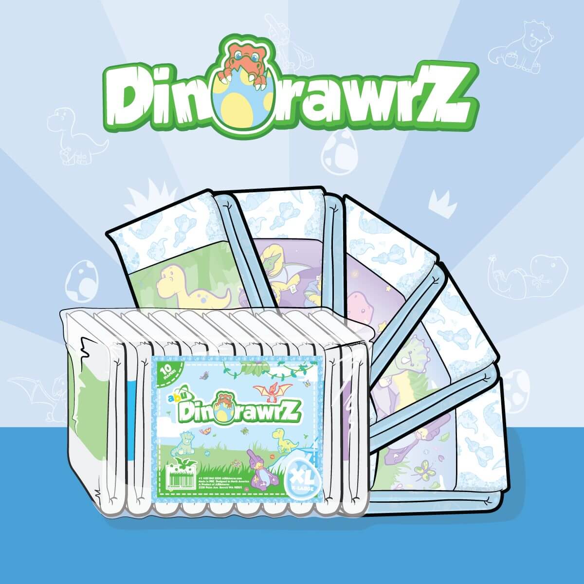 ABU - DinoRawrZ Adult Diapers image 0