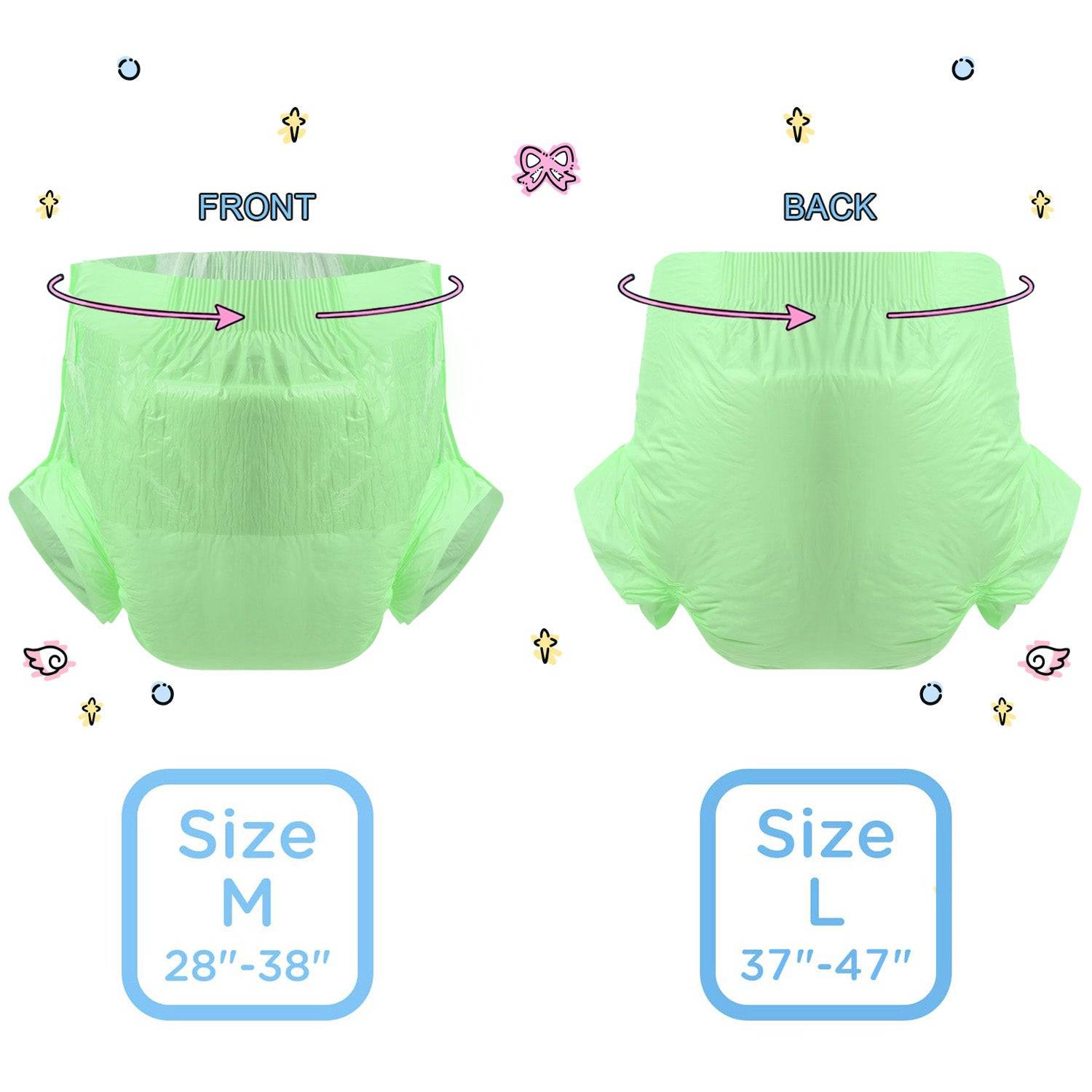 CutiePlusU - ABD Green Adult Diapers image 7