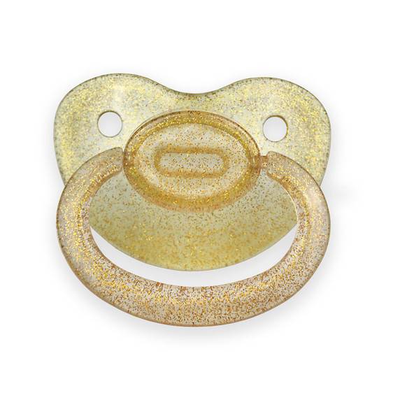 Rearz- Size 6 Adult Pacifier - Glittery Gold image